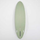 Accelerator SurfboardsのMID 6'6" HOMYモデル。モスグリーンのPU素材を使用したミッドレングスサーフボード。